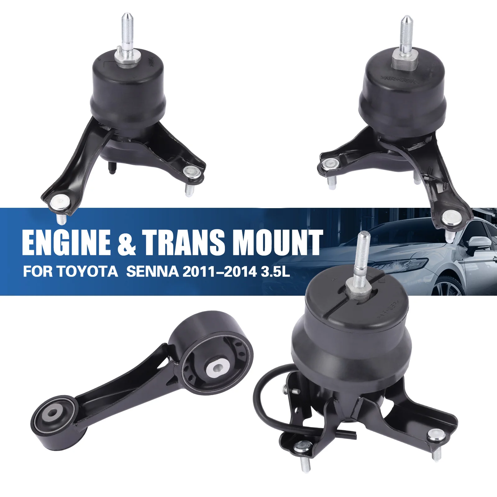 4pcs Engine Mount Set for 2011-2014 Toyota Sienna (3.5L V6 Engine) Motor Mount Kit