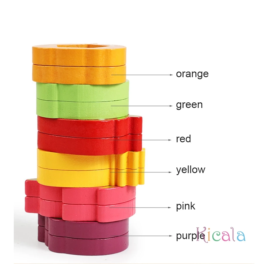 "Montessori jouets en bois pour enfants tri en bois jouets empilables pour bébés tout-petits forme éducative couleur fruits cadeaux pour enfants d'âge préscolaire