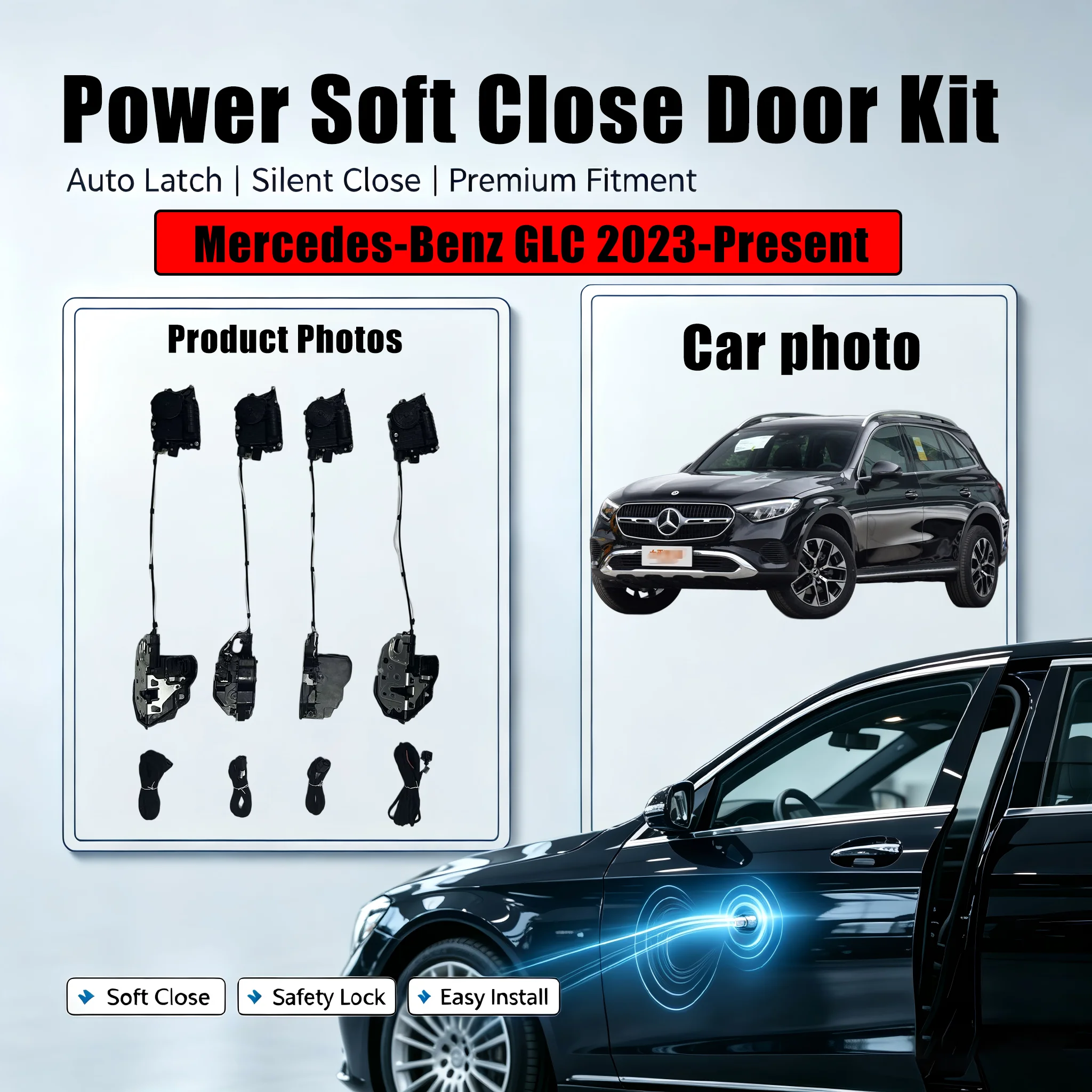 Xcar for Mercedes‑Benz GLC 2023-Present Car OEM Automatic Soft Close Door Electric Suction Kit Auto Power Closing