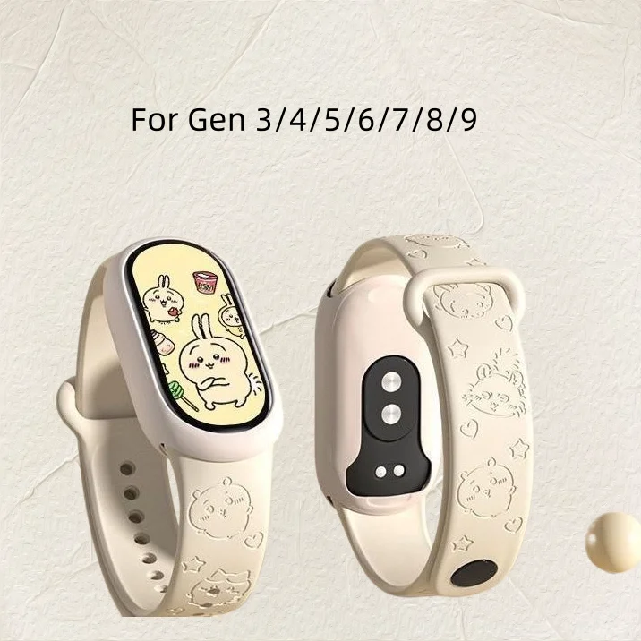 Chiikawa,portabl   In Stock cartoon Quick Release Strap for Xiaomi Mi Band 10 9 8 7 6 5 NFC Standard Version CompatibleVersion