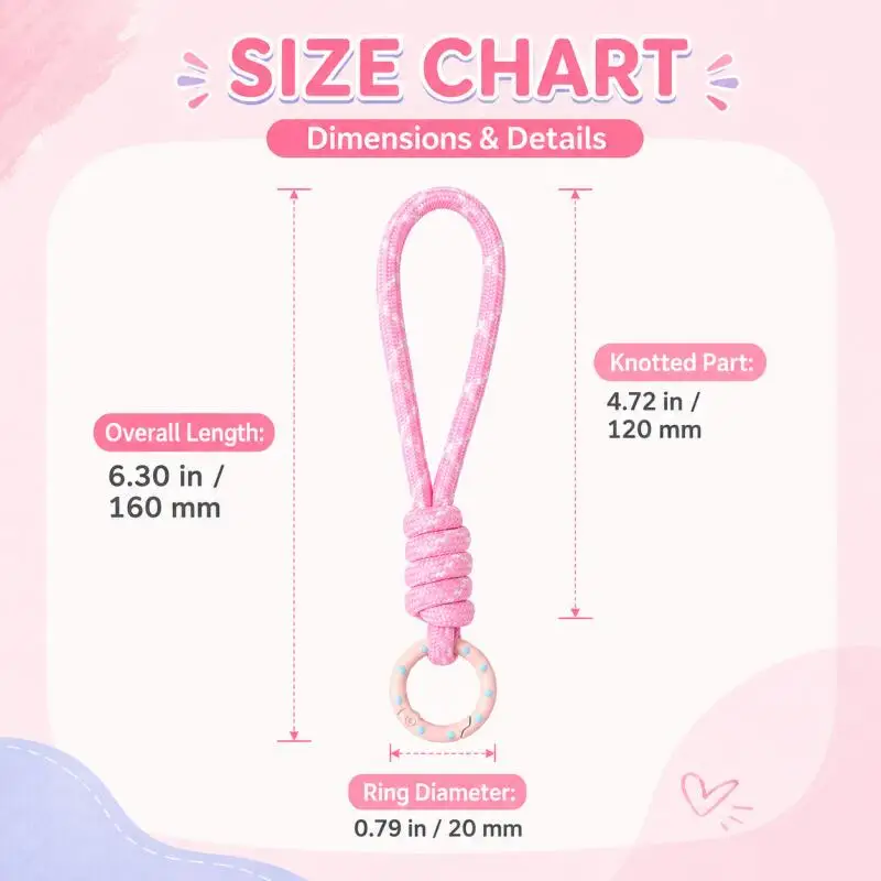 2~5pcs Colorful Braided Keychain Mobile Phone Lanyard Anti Lost Knot Rope Strap Key Rings Men Women Car Key Holder Accessories view 3