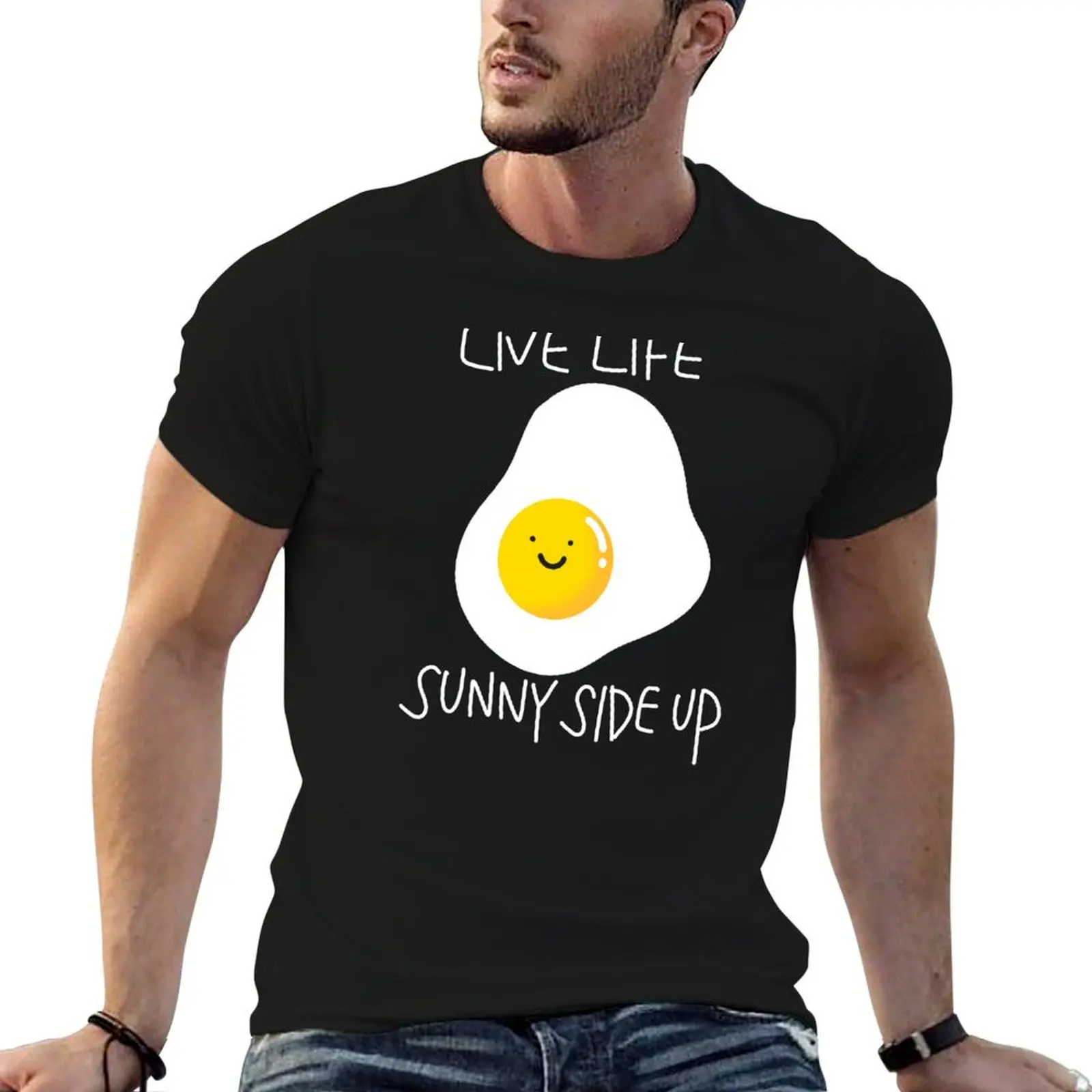 

Live life sunny side up T-Shirt man clothes blanks clothing for men