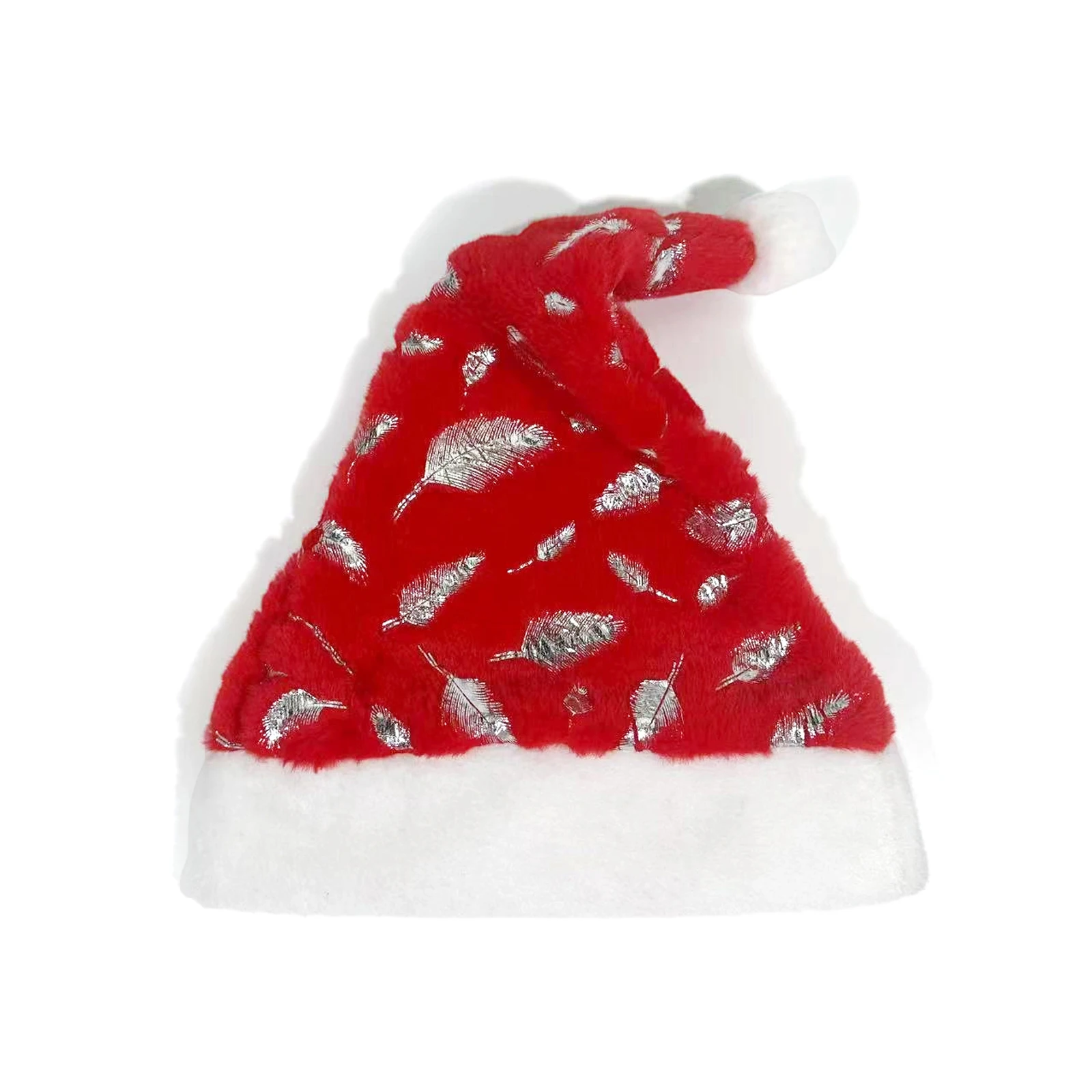 Sombrero de Papá Noel familiar, gorro de Navidad con plumas de copo de nieve y lentejuelas para adultos y niños para fiesta de Navidad, disfraz de Papá Noel Cosplay