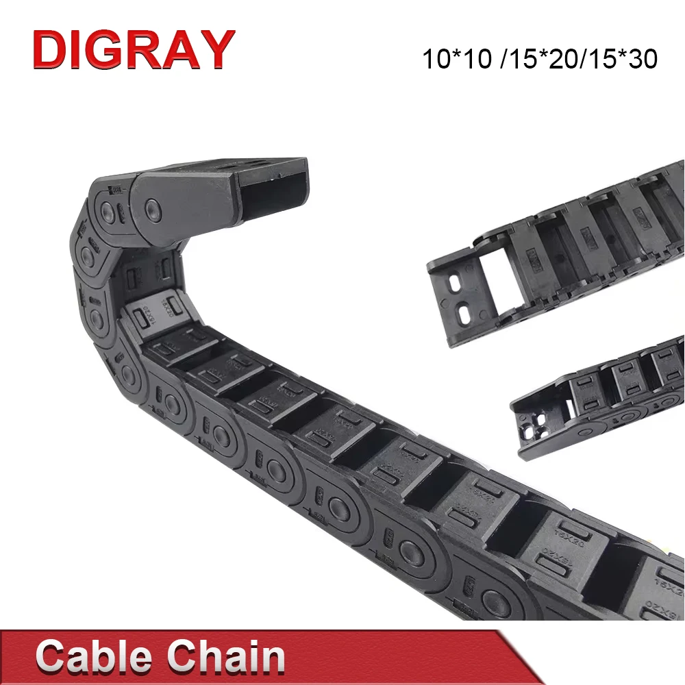 DIGRAY Cable Drag Chain 7*7 10*10 15*20 15*30mm 1M Non-opening Semi-enclosed Plastic Drag Chain Transmission Drag Chain