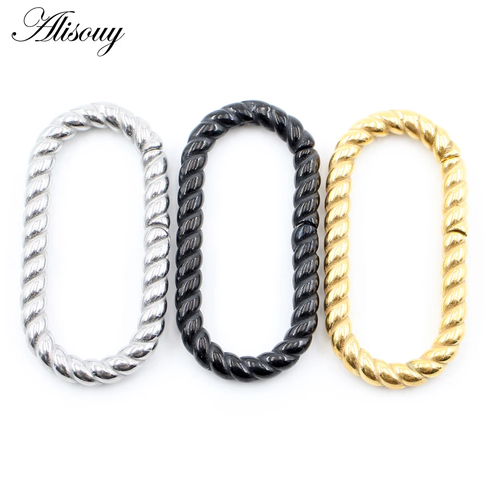 Alisouy 1PC Twist Oval Stainless Steel Piercing Eardrop Ear Weights Heavy Expander Stretcher Plugs Gauges Earrings Body Jewelry