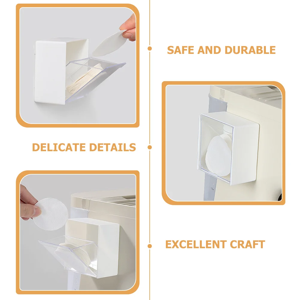 4 Pcs Wall Storage Box Organizer for Bedroom Office Organization and Cotton Pad Hair Tie Bathroom Mount Makeup Organizers