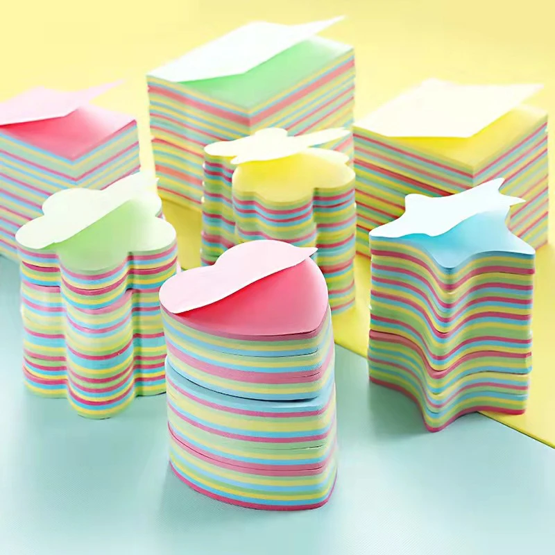 100Pcs Special-shaped Sticky Notes Self-adhesive Bookmarks Memo Pad Kawaii Stickers Creativity Cute Notepad Stickers Stationery