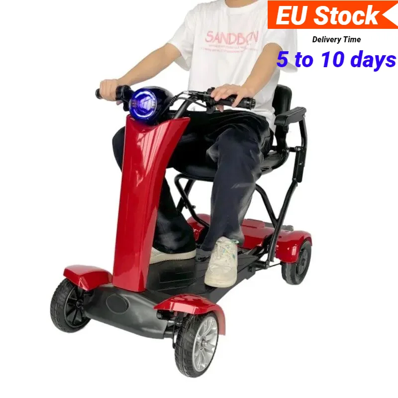 EU Stock 4 Wheel 500W Powerful Electric Scooter For Aldutos 8 Inch 36V Mobility Scooter Foldable Automatic With Armrest