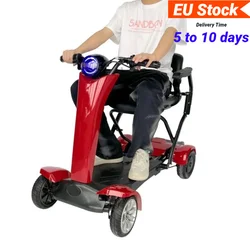 EU Stock 4 Wheel 500W Powerful Electric Scooter For Aldutos 8 Inch 36V Mobility Scooter Foldable Automatic With Armrest