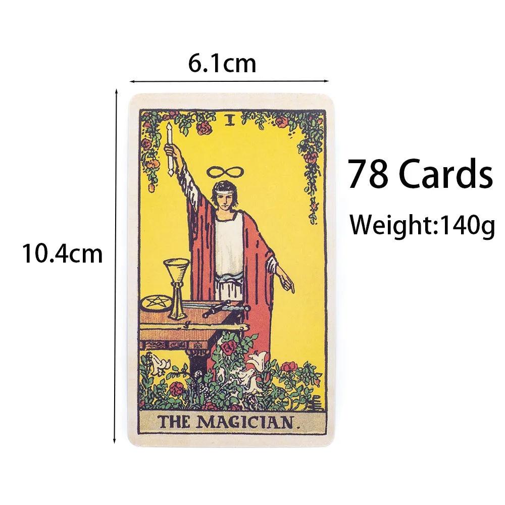 Klasyczna gra planszowa Tarot dla początkujących 78 sztuk 10,4x6,1 cm Karta Wyroczni z przewodnikiem i pięknymi ilustracjami