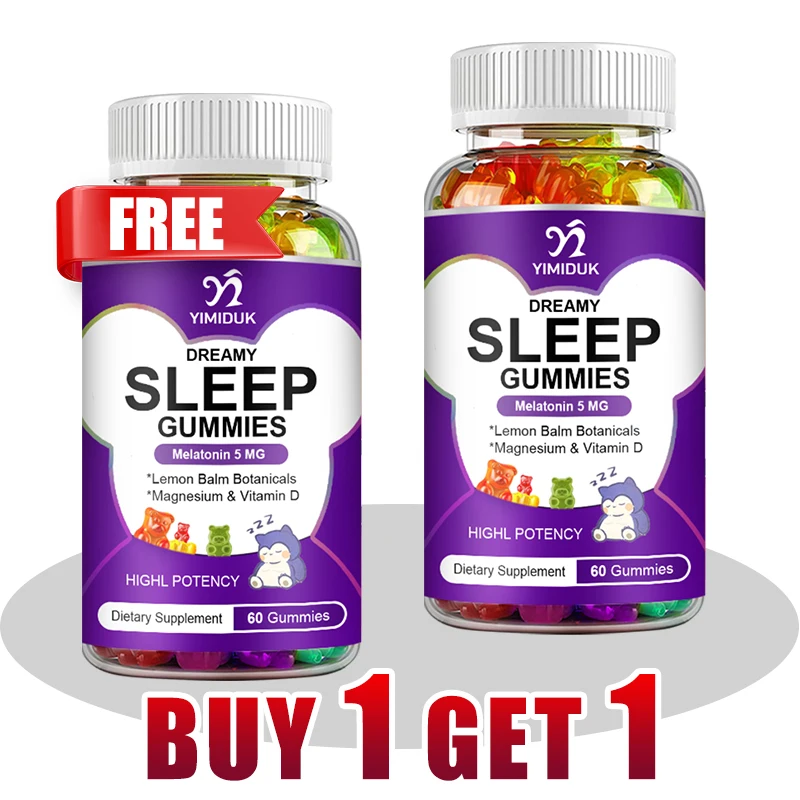 

Vegan Sleep Aid Gummies, Promotes Quick Sleep, Reduces Restlessness & Enhances Sleep Duration Naturally