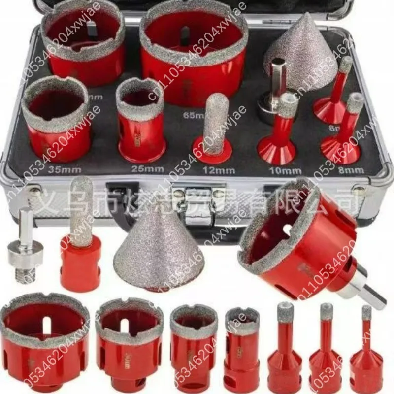Professional Hole Saw Opener Set Brazing for Glass Ceramic Marble, 5-8' -11/M14 Thread Fits Angle Grinder Drill