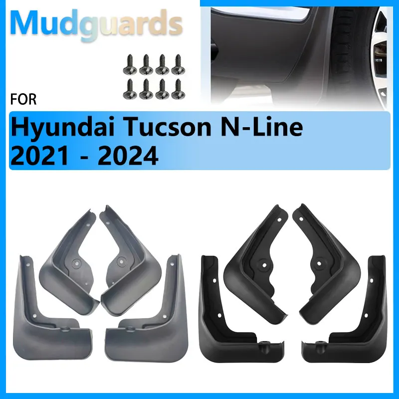 

For Hyundai Tucson NX4 2021 2022 2023 Tucson N-Line 2024 Accessories Mudguards Mud Flaps Front Rear Wheel Splash Guards Fender