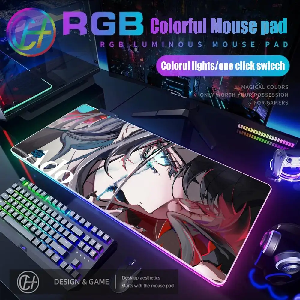 

A_ado Mouse Pad Gamer RGB Mouse Pad XXL Back Light Led Mousepad Setup Gaming Accessories Deskmat Big Mice pad Backlight