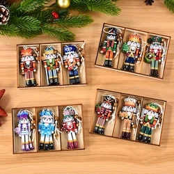 9Pcs Nutcracker Soldier Christmas Wooden Pendant Xmas Tree Hanging Ornament 2024 Navidad Decoration for Home 2025 New Year Gifts