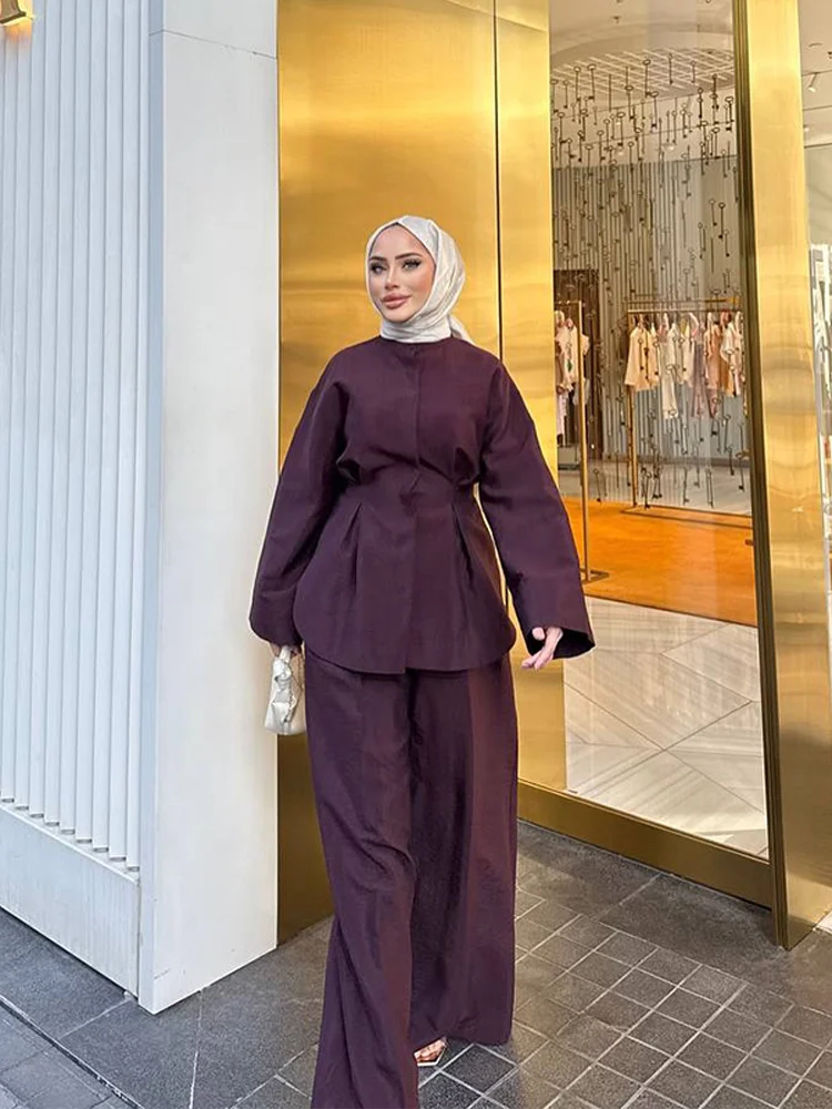 

Casual Women's Loose Wide Leg Pants Set Elegant V Neck Waist Cinched Buckled Shirt Suit 2025 Summer Lady Holiday Street Outfits