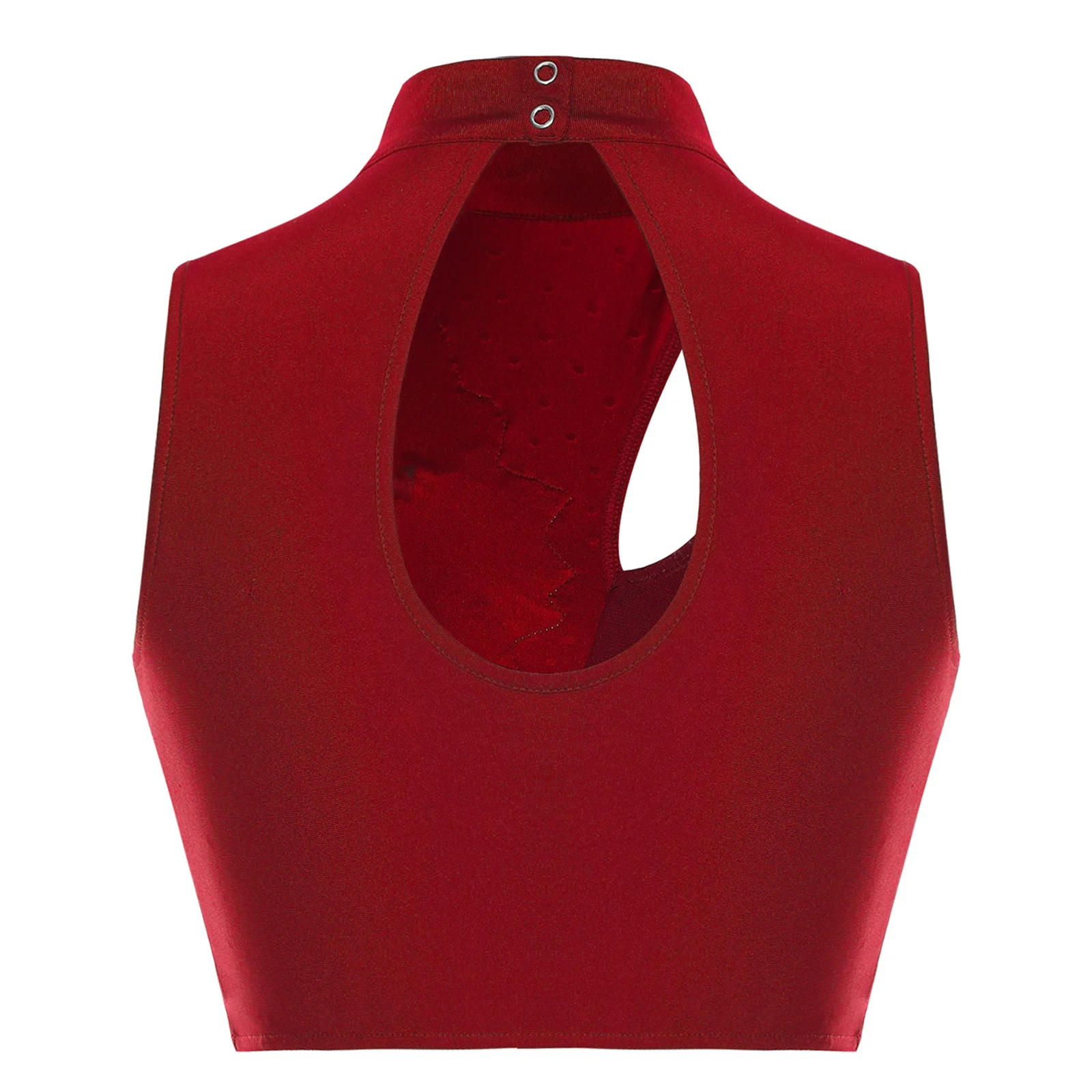 Haut court de danse lyrique pour femmes, sans manches, ajouré, paillettes scintillantes, broderie appliquée, Costume de danse pour danse classique, valse