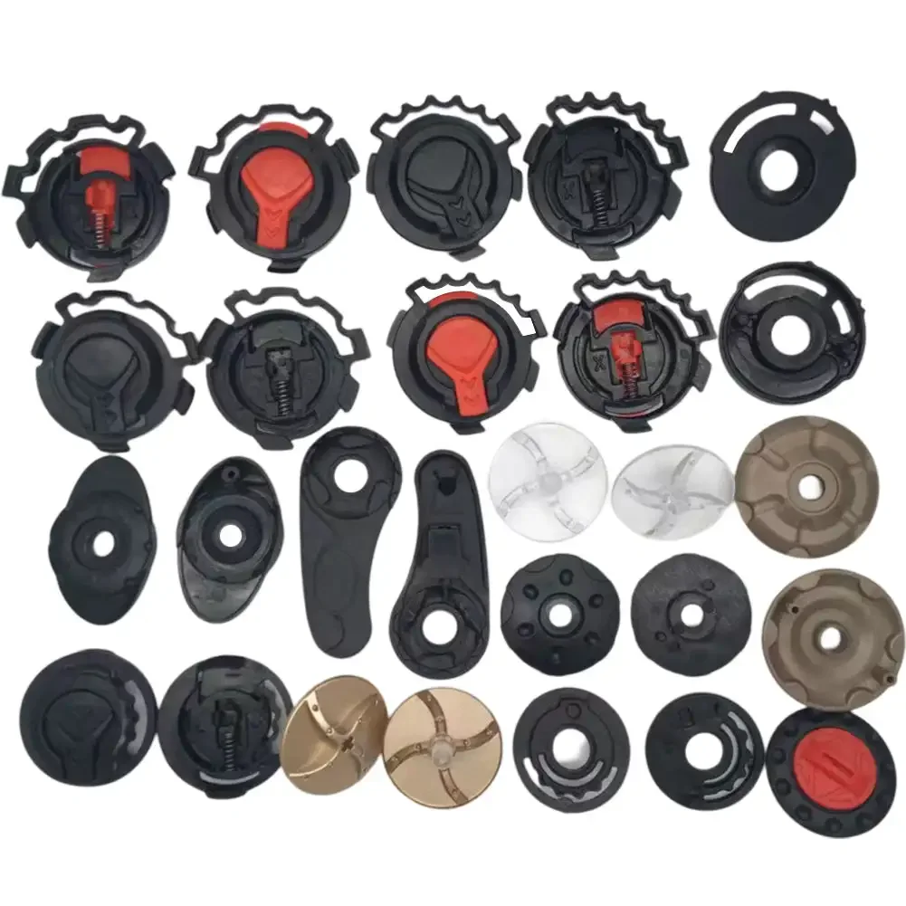 1Pair Motorcycle Helmet Fixed Buckle Rotate Switch Buckle Mirror Holder Lens Base Helmets Screws Helmet Lens Button Replacement