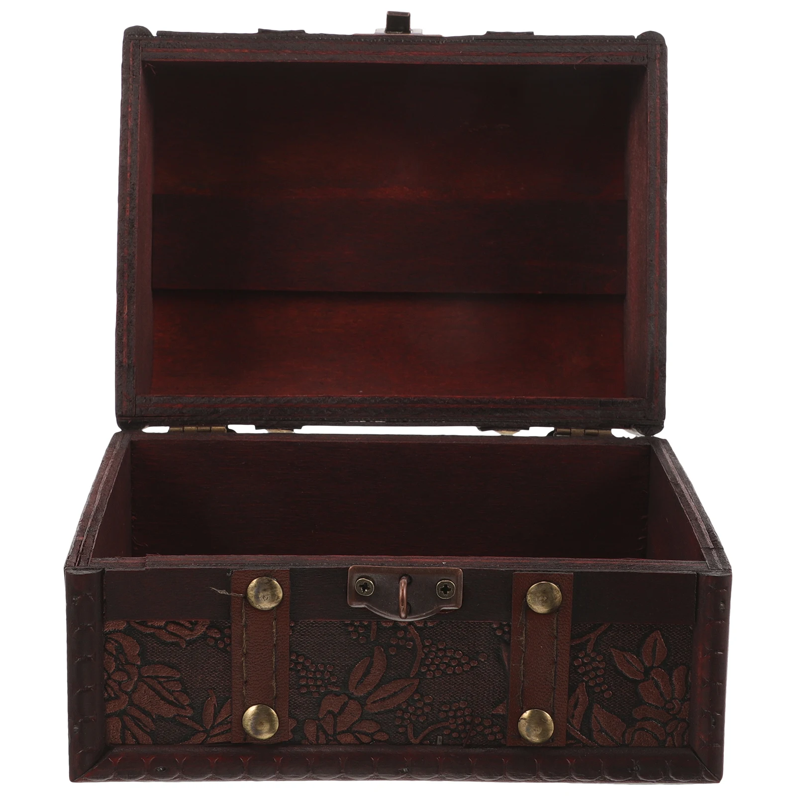 

Wooden Storage Box Jewelry Case Organizer Women Desktop Vintage Style Small Treasure Chest Chests Travel