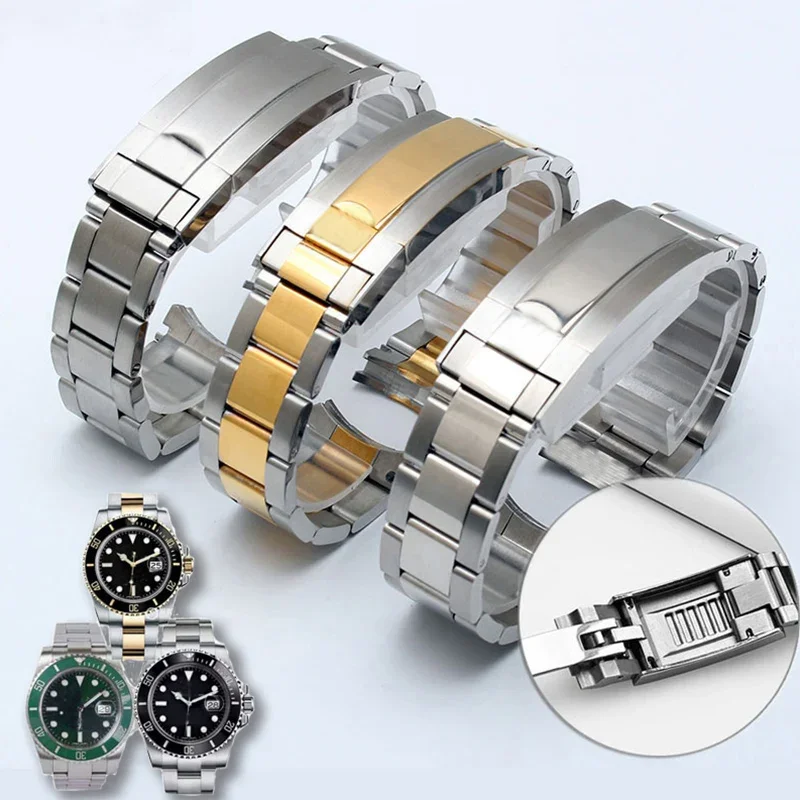 

Watch Bracelet For Rolex SUBMARINER DAYTONA SUP GMT Men Fine-Tuning Pull Button Clasp Strap Stainless Steel Watch Band Chain W