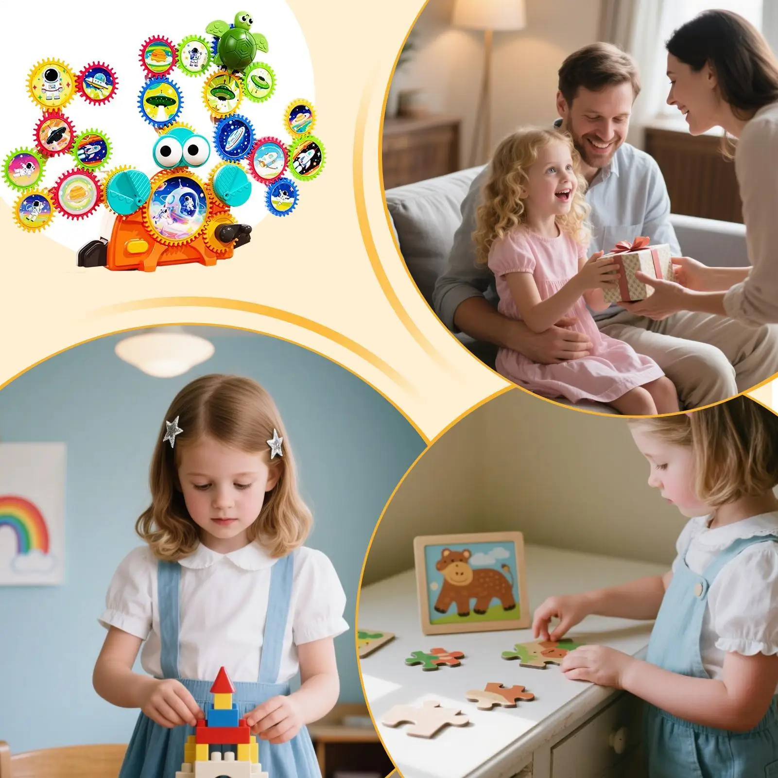 Gear Toys Educational Activities STEM Building Blocks Toys For Boys Kids Birthday Party Home Preschool School Travel Beach