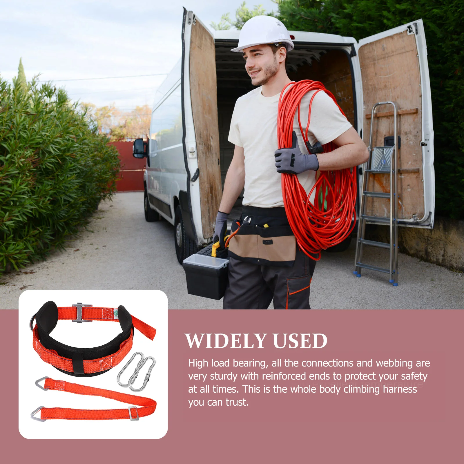 

High Strength Polyester Safety Belt Anti Falling Protection Climbing Outdoor Work Rescue Electrical Comfortable Wear