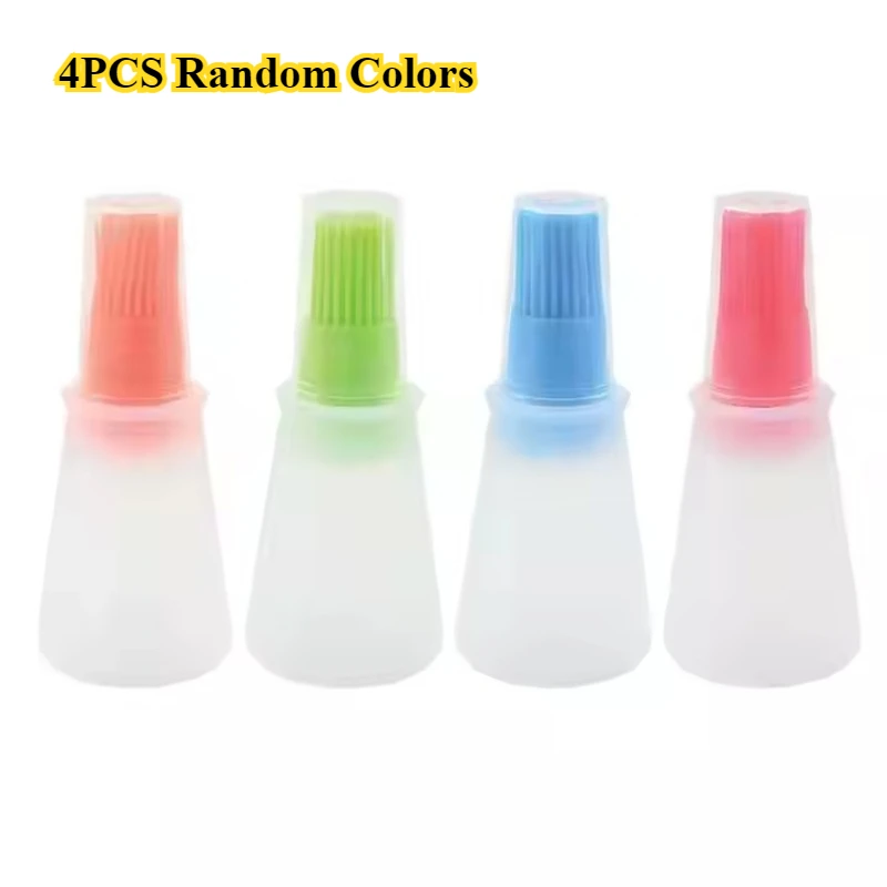 

4Pcs Kitchen Silicone Oil Bottle Brush Baking Barbecue Grill Oil Brush Dispenser Pastry Steak Oil Brushes Kitchen BBQ Tool