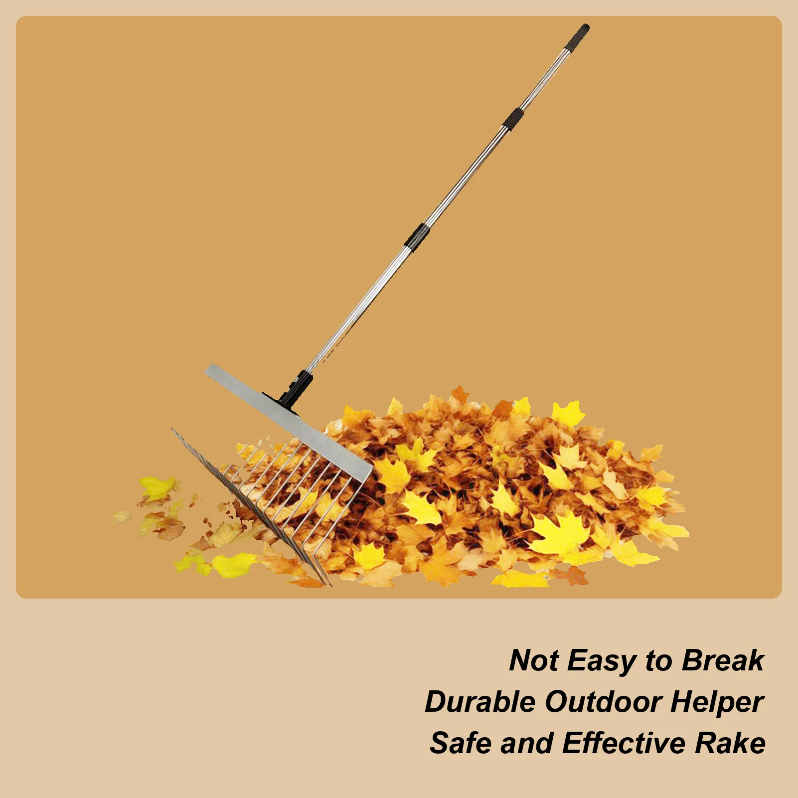 

Lawn Rake Landscape Rake With 21 Metal Tines Yard Tools Gardening Leaf Collection Supplies For Cleaning Landscaping Beach