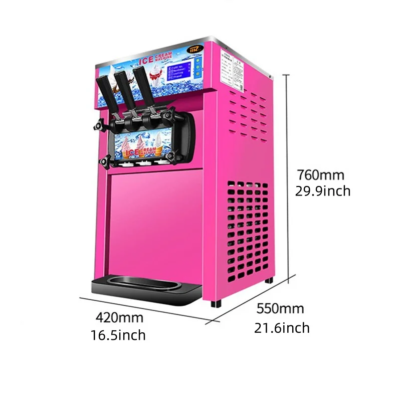 Automatic Ice Cream Machine Desktop Three Flavor Economic tabletop Stainless Steel Commercial Soft Serve Ice Cream Maker Machine