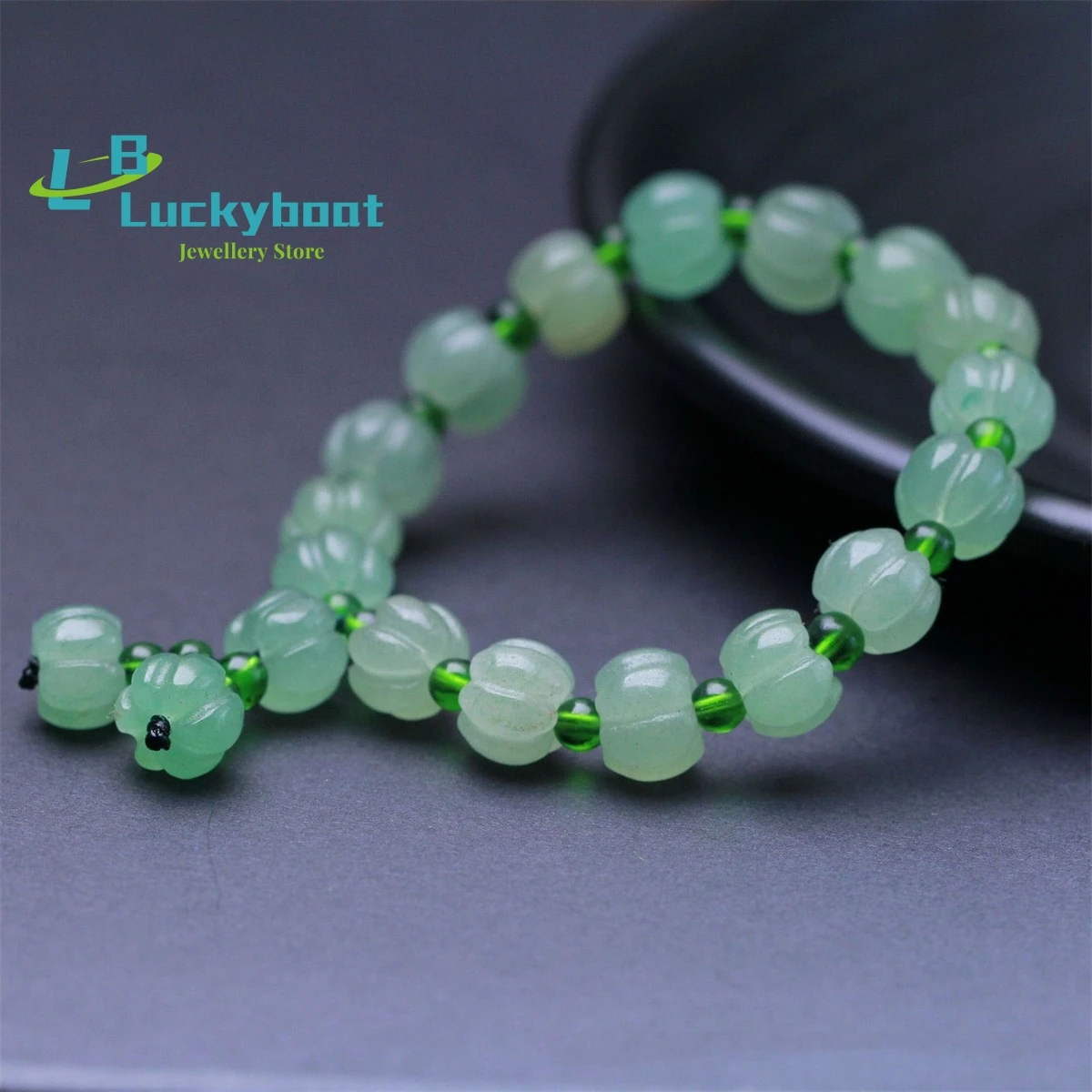 Xinjiang Natural Jade Gold Silk Pumpkin Beads Dongling Jade Bracelet Men and Women's Couple Fashion Charm Single Loop Exquisite