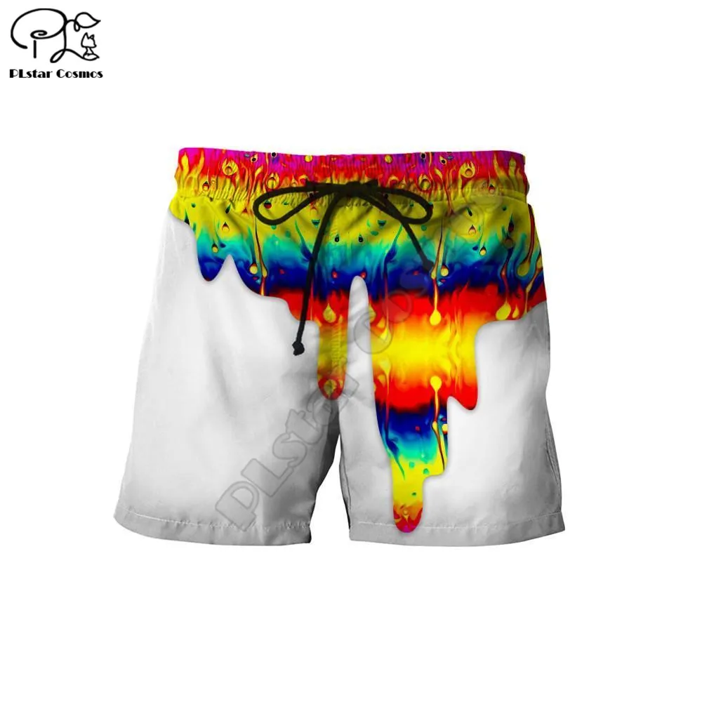 PLstar Cosmos Amazing Guitar Hippie Beach Shorts 3D Printed Summer Casual Men Shorts Loose Quick Drying shorts