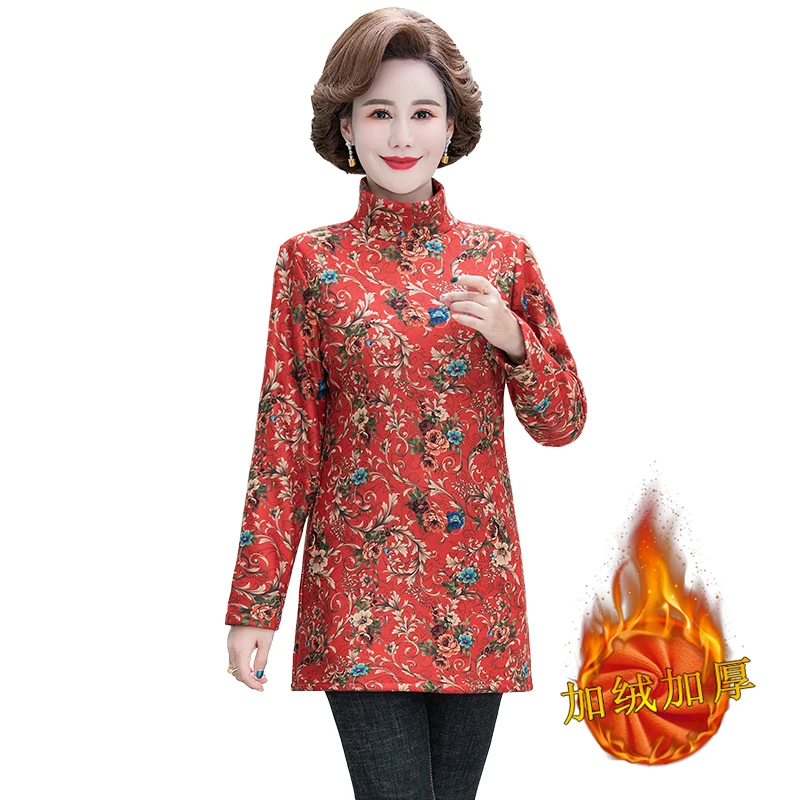 

New Autumn Winter Women Blouse Shirts Turtleneck Velvet Long-Sleeved Blouses Casual Ladies Warm long Tops Female Clothes
