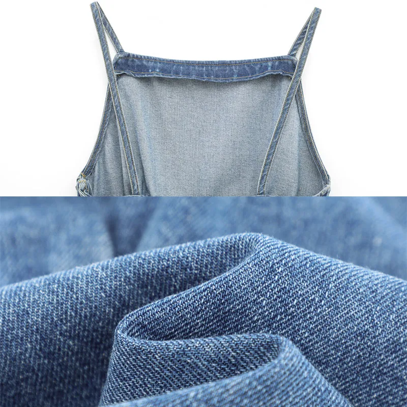 Spring New Women's Vest Coats 2025 Summerwear Sling European American Style Blue Denim Slim Open-back Coat Female Short Jackets