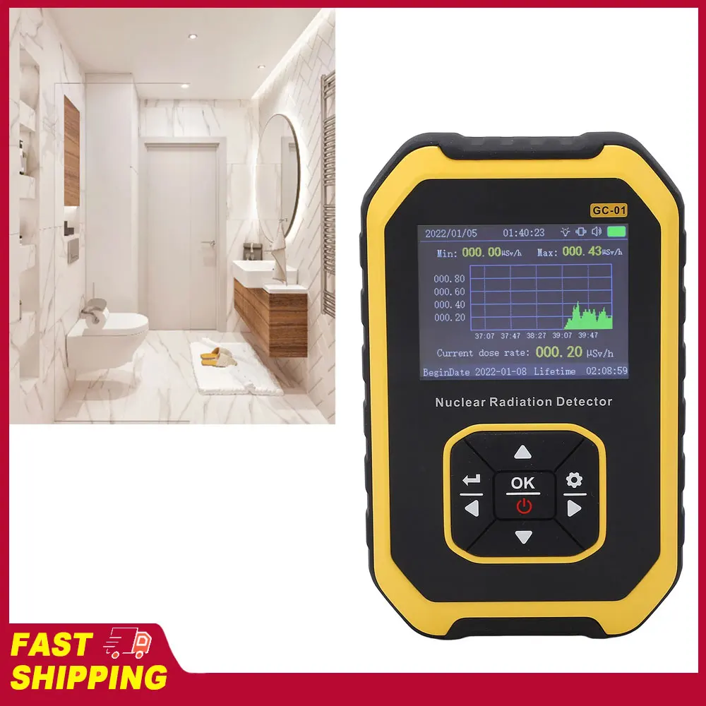 

Radio Active Dosimeter Nuclear Radiation Detector β γ X Ray LCD Display ABS Housing Compact High Sensitivity for CT for Marble