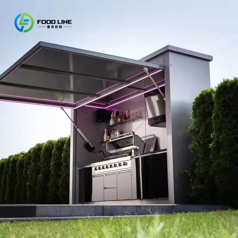 

Customized Dessert Mobile Hot Dog Food Truck Beverage Container Outdoor Mobile Kitchen Coffee Van 40ft Wooden Container Workshop