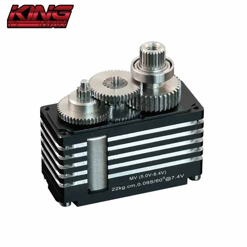 Kingmax-Mini Servo Numérique à Engrenages en Acier CLS2209M, 22kg, 8.4V, Couple ÉWer, Entièrement en Aluminium, pour Hélicoptère, F3A, Train d'Atterrissage de Der Foetal