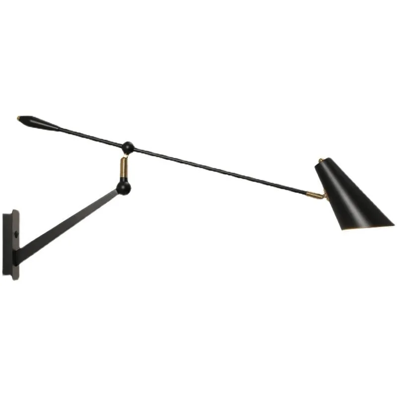 Amerikaanse industriële zwenkarm zwart/wit decoratieve wandlampen lange paal draaibare wandkandelaars woonkamer slaapkamer restaurant - afbeelding 2