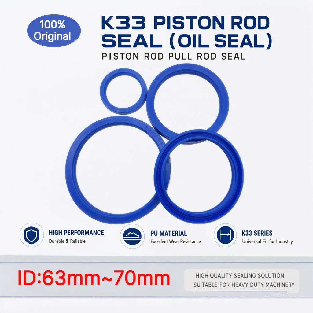 K33 Piston Rod Seal (oil Seal) ID:63mm~70mm Hydraulic PU  Pull Rod Seal for: Construction Machinery, Agricultural Machinery, Etc