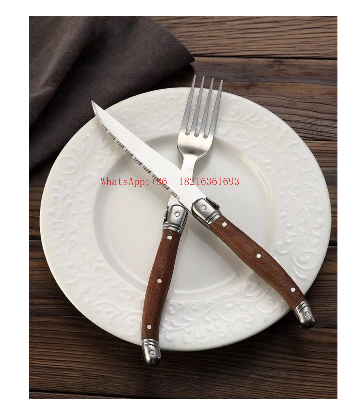 Store 2055   Western Style Retro Style Steak Fork and Knife Set with High-end Feeling