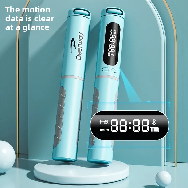 ماكينة نط الحبل الذكية بتقنية البلوتوث عبر الحدود اللاسلكية للبالغين للياقة البدنية وتوقيت تلقائي وعد حبل الطفر