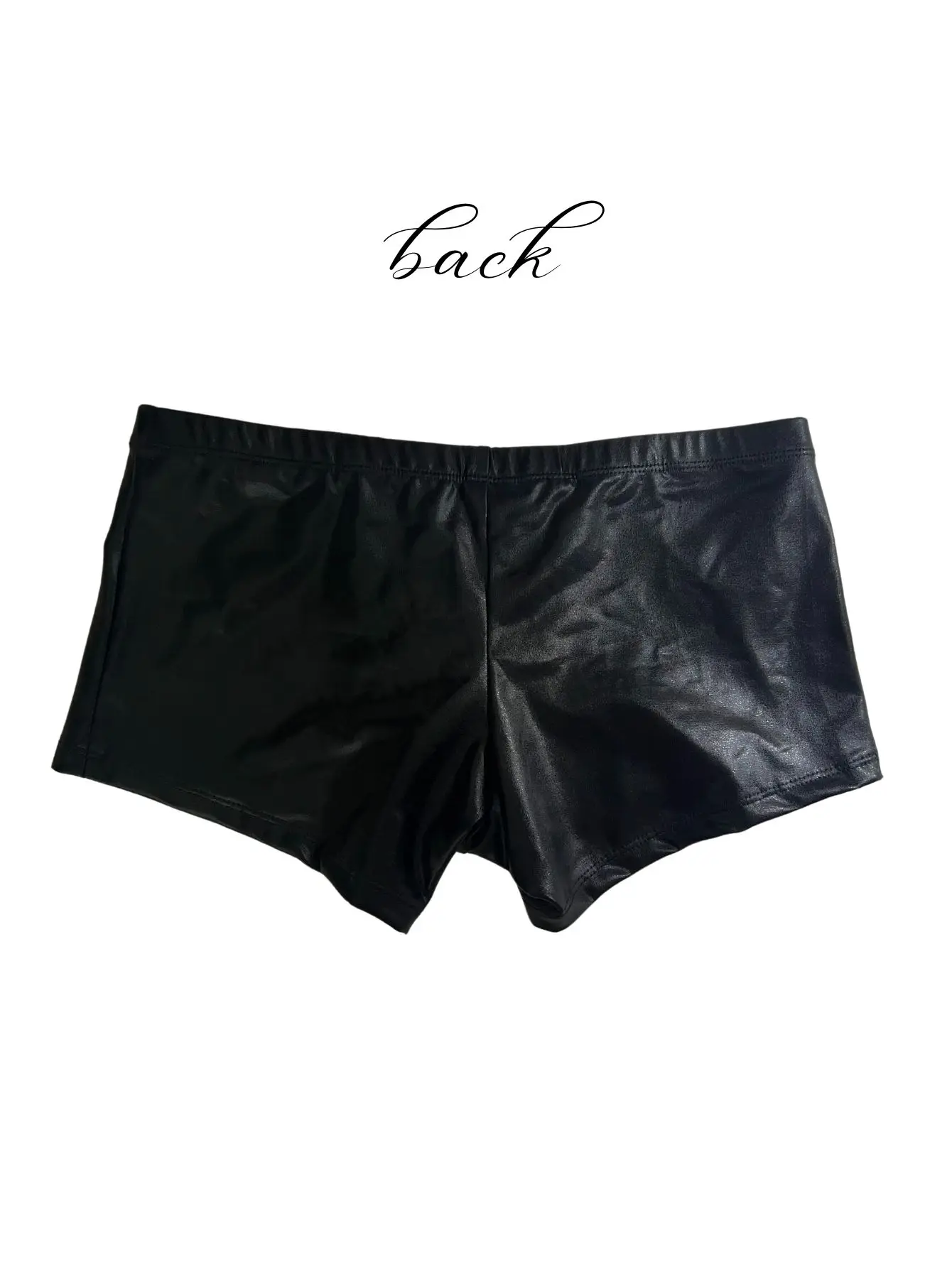 قطعة واحدة من شورتات الزاوية المسطحة من جلد البولي يوريثان للرجال، مثيرة، مناسبة لحفلات الملابس، حداثة للبالغين، حفلات الملهى الليلي، هدايا حلوة