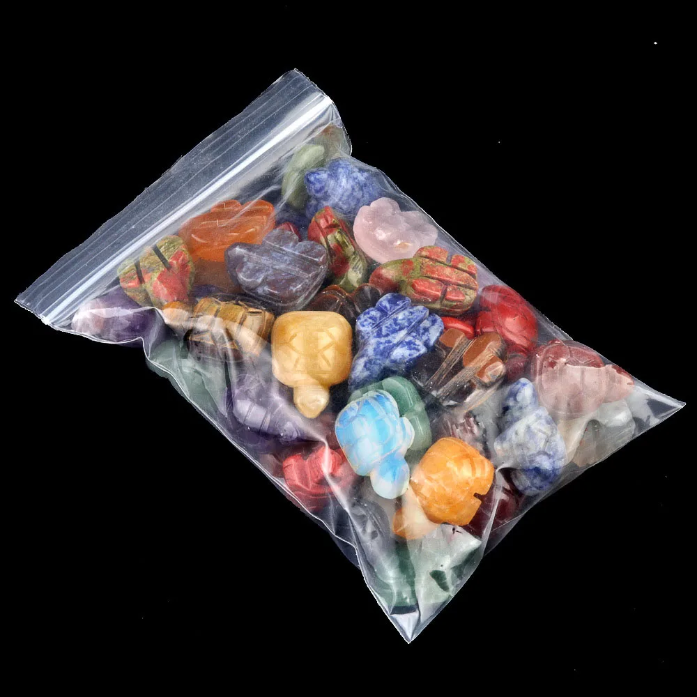Turtle Shape Ornament Natural Stone Crystal Agate Mini Carving Small Animal Semi-precious Stone Crafts Turtle Small Decorative