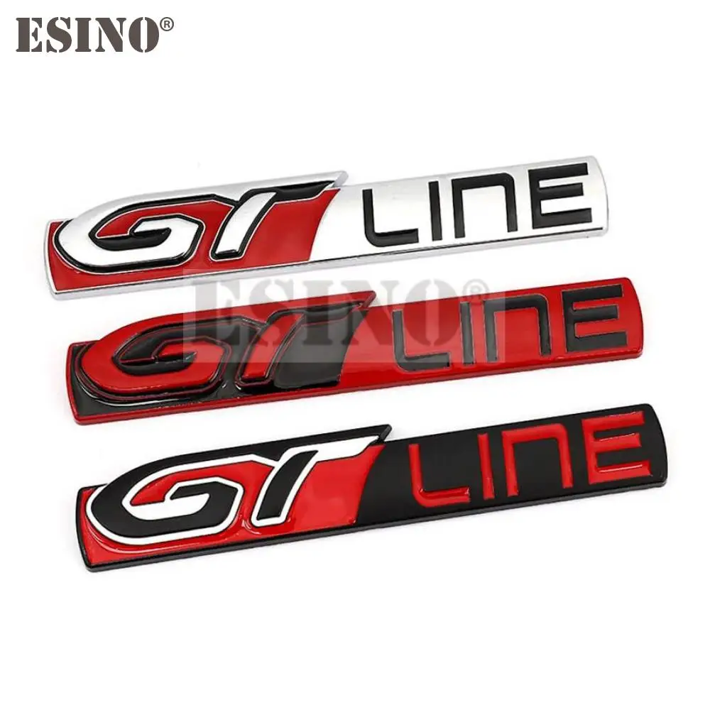 Auto Styling GT Linie 3D Metall Zink Legierung Emblem Auto Abzeichen Körper Kotflügel Kleber Emblem für Peugeot GT RCZ 308 508 3008 5008