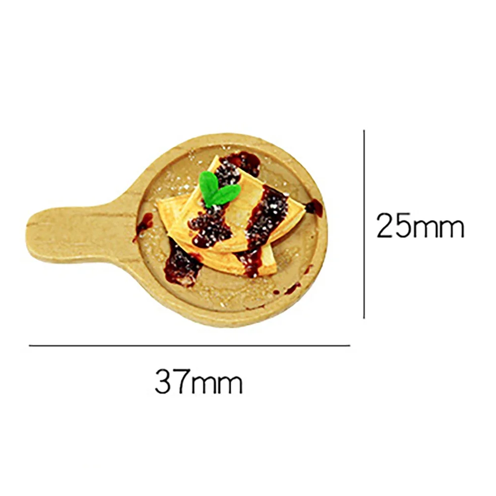 1Pcs 1/12 Dollhouse Miniature Waffle with Tray Model Mini Food Toy for Doll House Accessories Decoration ob11 bjd
