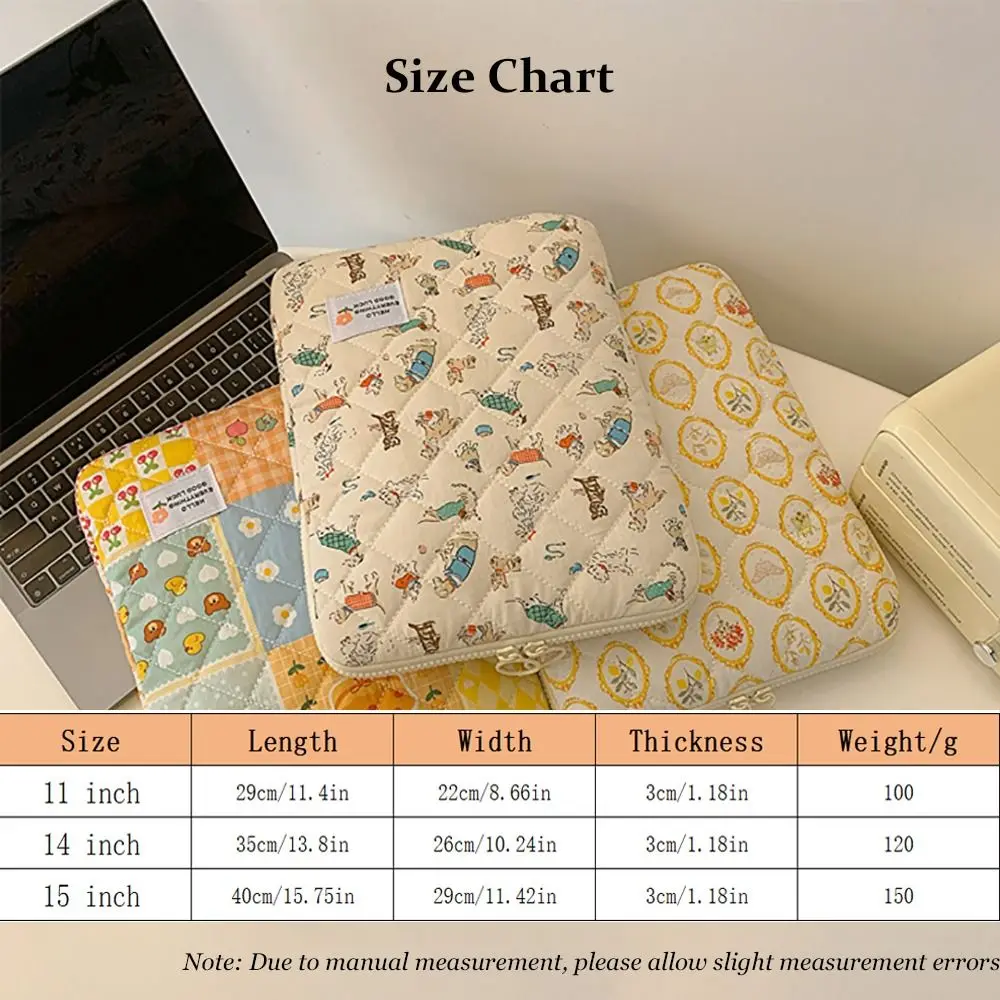 High Quality 11-15 Inch Laptop Sleeve Water-Resistant Flower Pattern Computer Cover Cartoon Protective Laptop Pouch for Women
