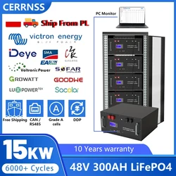 LiFePO4 48V 300AH 15Kwh Battery 51.2V 100AH 150AH 200AH Lithium Solar Home Battery 6000+ Cycles For Home Energy Storage EU Stock