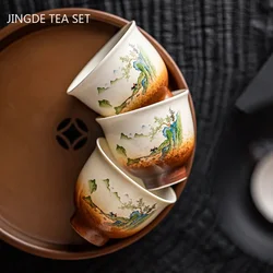 Vintage Tea Cup Creative Ceramic Teacup Individual Single Cup Household Tea Set Master Cup Traditional Teaware Portable Cups