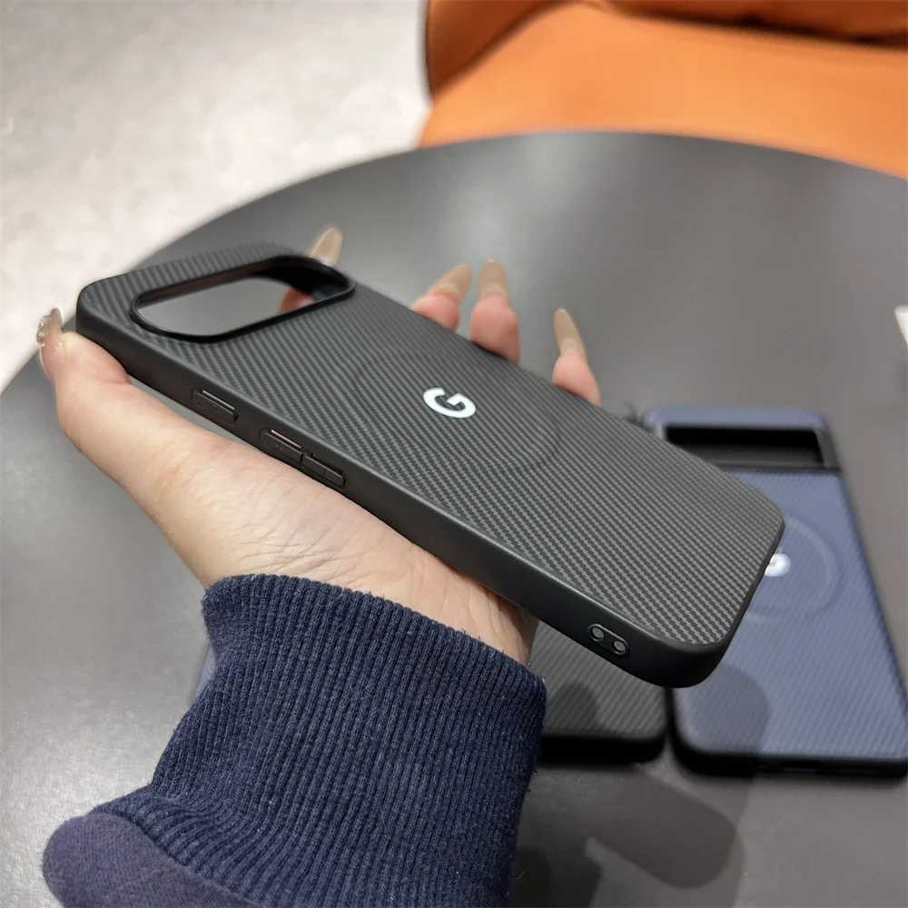 حافظة هاتف مغناطيسية من ألياف الكربون Sle 1500D لهاتف Google Pixel10 9 Pro XL 9A 8A غطاء حماية مقاوم للصدمات للشحن اللاسلكي #4