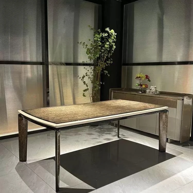 Italian dining table, furniture large apartment marble high sense, square table