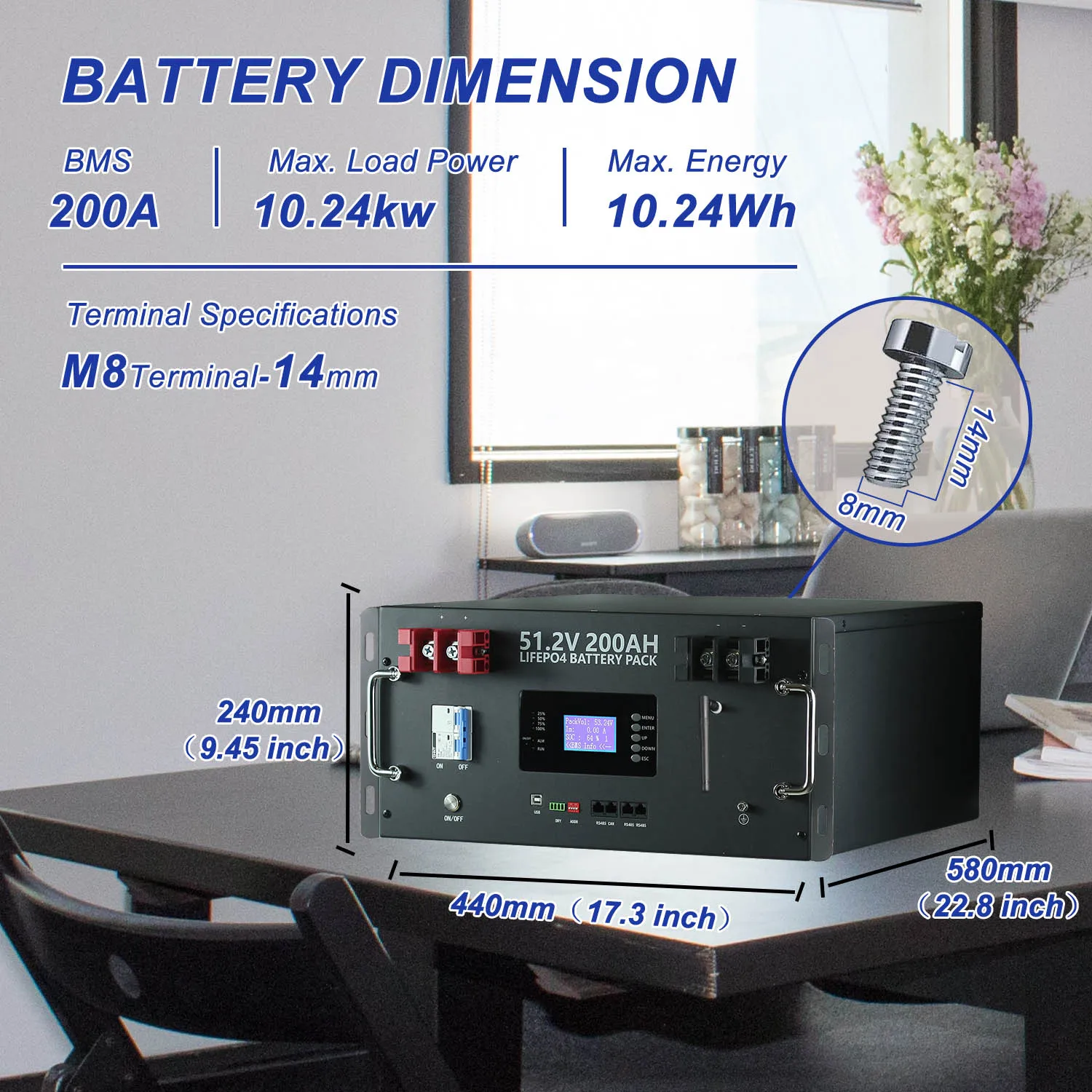 48V 100Ah 120Ah 200Ah 300Ah LiFePO4-Batterie 16S Eingebautes BMS 51,2V Lithium-Eisenphosphat-Batterien für Wohnmobile Solar Keine Mehrwertsteuer und Aussteuer